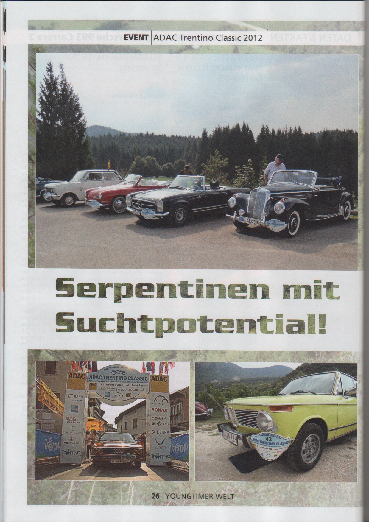 ADAC Trentino Classic 2012, ein On Tour – Bericht in der Youngtimer Welt 2-2013