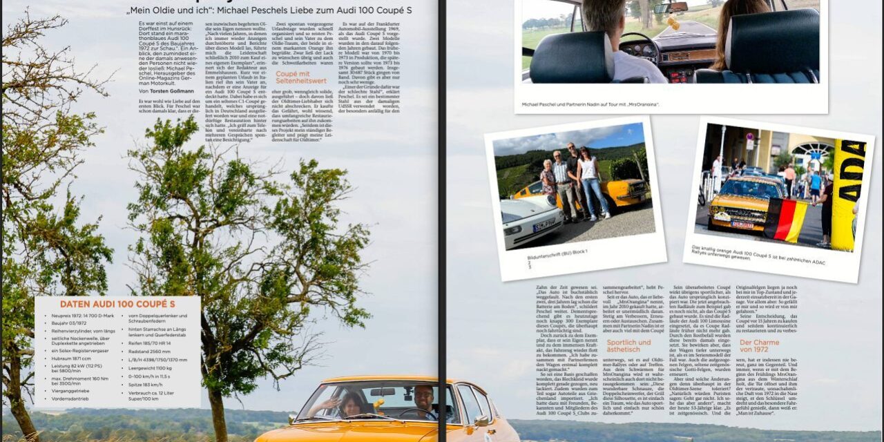Fuldaer Zeitung 2025: Die faszinierende Geschichte von Michael Peschel und seinem Audi 100 Coupé S „MrsOrangina“
